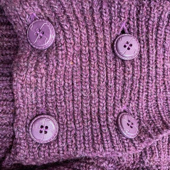 Vintage IQ Knitwear L Plum Wrap Cardigan | Y2K Cottagecore Purple Shawl Sweater - Picture 4 of 6